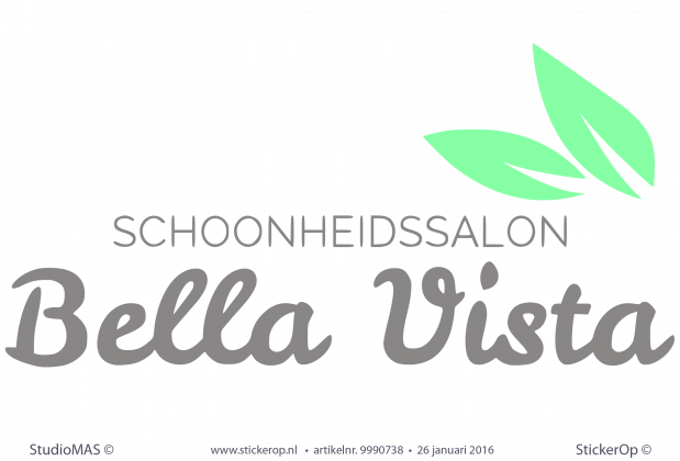 Muursticker zakelijk logo - Schoonheidssalon Bella Vista Muursticker zakelijk logo Bella Vista