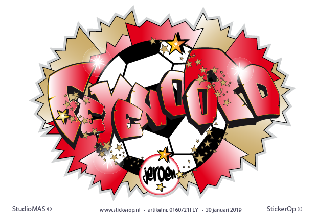 Muursticker graffiti naamsticker Feyenoord graffiti Feyenoord