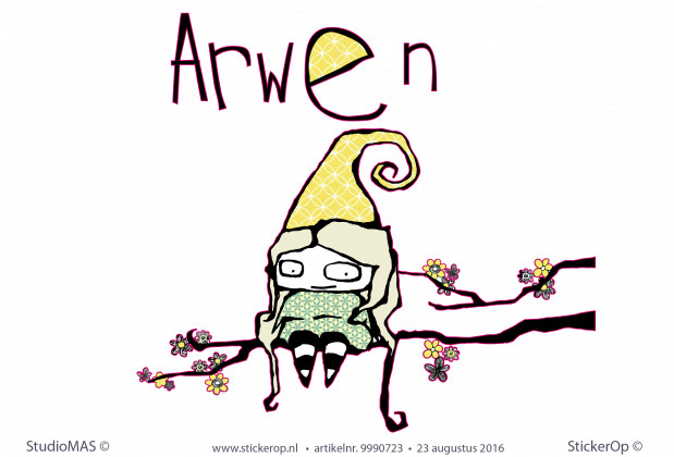 Deursticker geboortekaartje Arwen