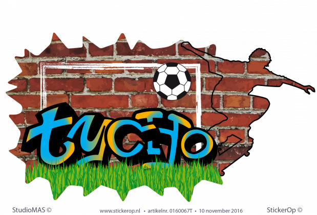 Muursticker graffiti thema sport - Tycho muursticker graffiti sportieve Tycho