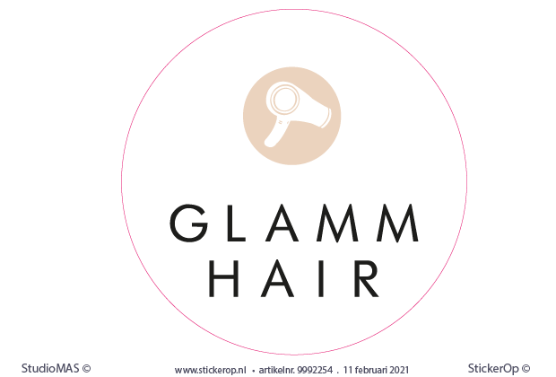 muursticker van zakelijk logo - Glamm Hair