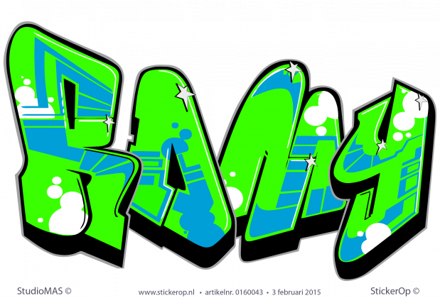 Muursticker graffiti - Romy muursticker graffiti Romy