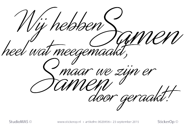 StickerOp - Muursticker tekst - Samen...