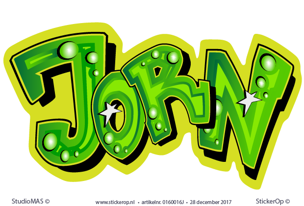 Muurstickers graffiti monstertruck kleuren - Jorn muursticker graffiti monster truck kleuren - Jorn