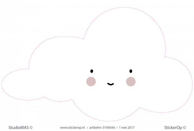 Muurstickers kinderkamer - Lieve wolkjes muursticker kinderkamer fullcolour wolken