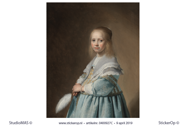 Portret van een meisje in het blauw - originele uitsnede - Johannes Cornelisz. Verspronck van een meisje in het blauw-Johannes Cornelisz Verspronck-origineel