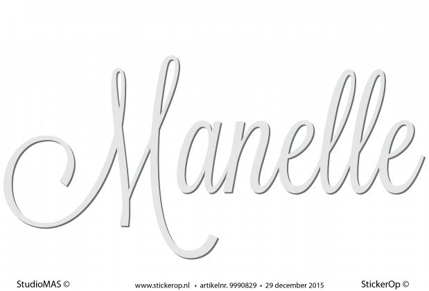 muursticker van eigen naam Manelle