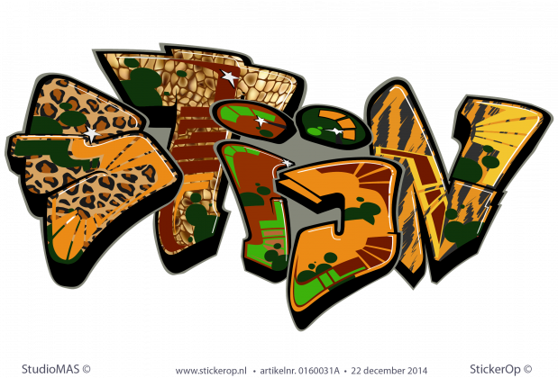 Muursticker Graffiti Jungle - Stijn muursticker graffiti Stijn jungle