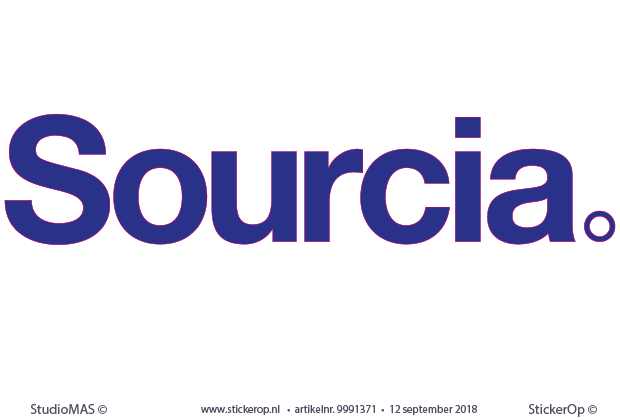 Muurstickers zakelijk logo - Sourcia in blauw
