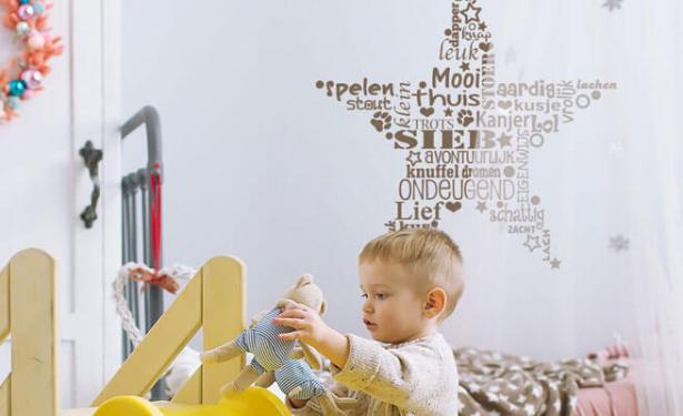 kinderkamer woordenster naamsticker 1