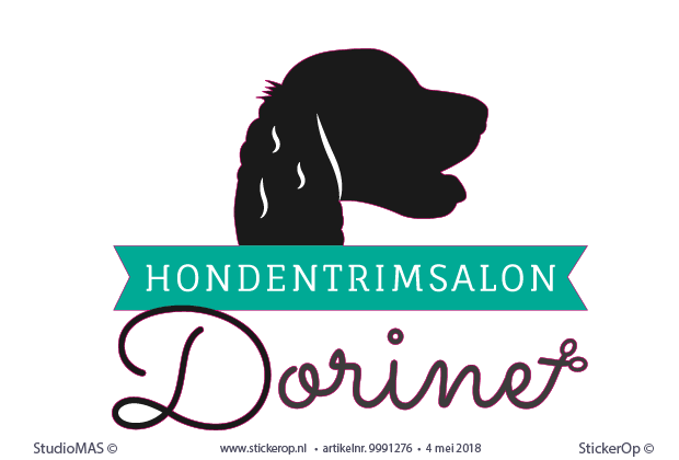 muurstickers zakelijk gebruik - logo Hondentrimsalon Dorine