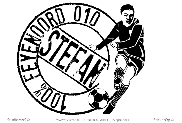 Muurstickers thema muursticker naamstempel feyenoord