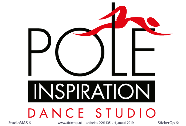 raamsticker zakelijk logo - Pole Inspiration - 3 kleuren