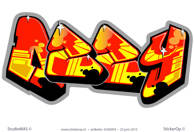 Muursticker graffiti type A - Ozzy muursticker graffiti typeA Ozzy