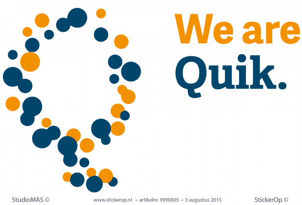 deursticker zakelijk logo We are Quik