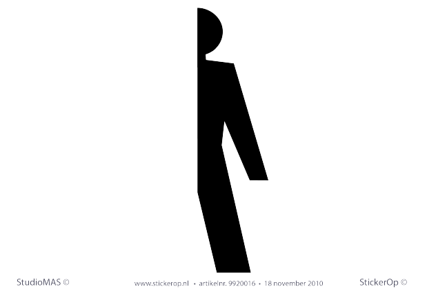 Toiletdeur stickers pictogram man half deursticker pictogram halve heren toilet