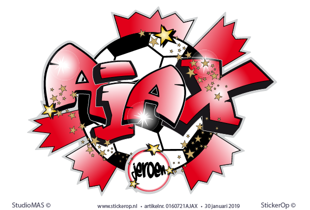 Muursticker graffiti Ajax voor de grote fan graffiti Ajax