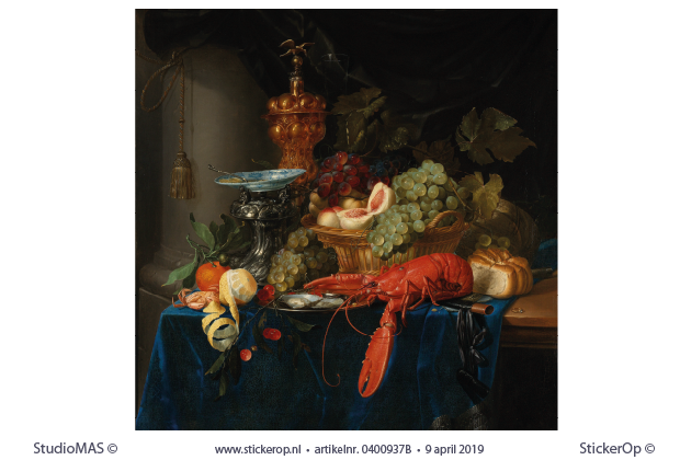 Stilleven met een gouden bokaal - vierkant uitsnede - Pieter de Ring met een gouden bokaal-Pieter de Ring-vierkant