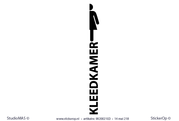 Deursticker pictogram kleedkamer dames - afgerond