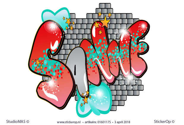 Muurstickers graffiti - Sanne