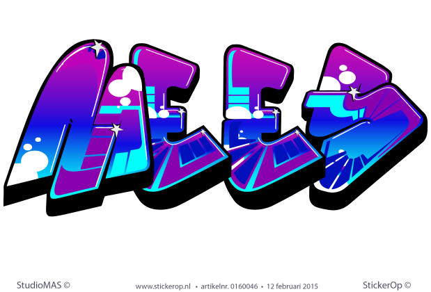 Muursticker graffiti - Mees muursticker graffiti Mees