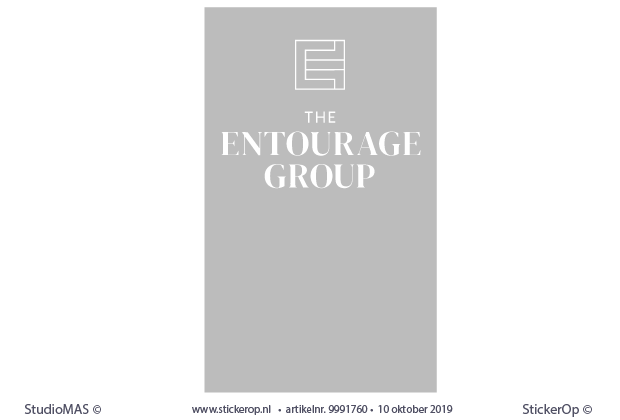 Raamsticker zandstraalfolie met uitgespaard logo -raamsticker met logo - The Entourage Group