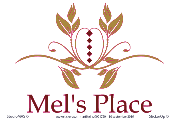 Muurstickers zakelijke toepassingen - Logo Mel's Place - zakelijke toepassing - logo Mels Place