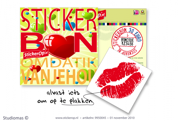 Cadeaubon valentijn muursticker cadeaubon valentijn 30 euro