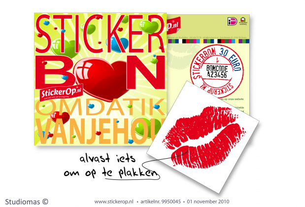 muursticker cadeaubon valentijn 30 euro