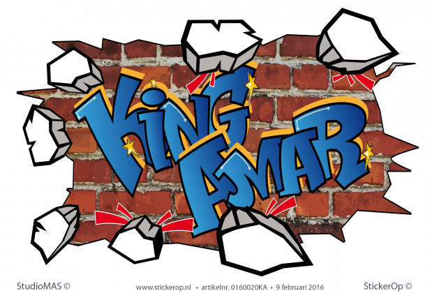 muursticker graffiti King Amar