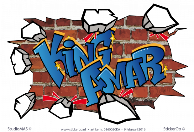 Muursticker graffiti type G - King Amar muursticker graffiti King Amar