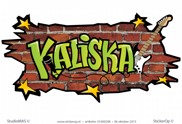 Muursticker full colour graffiti - Kaliska Muursticker graffiti Kaliska