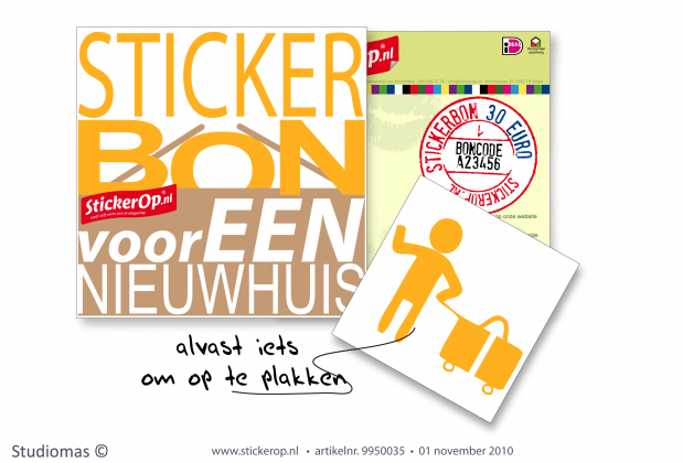 Cadeaubon verhuisd muursticker cadeaubon verhuisd 30 euro