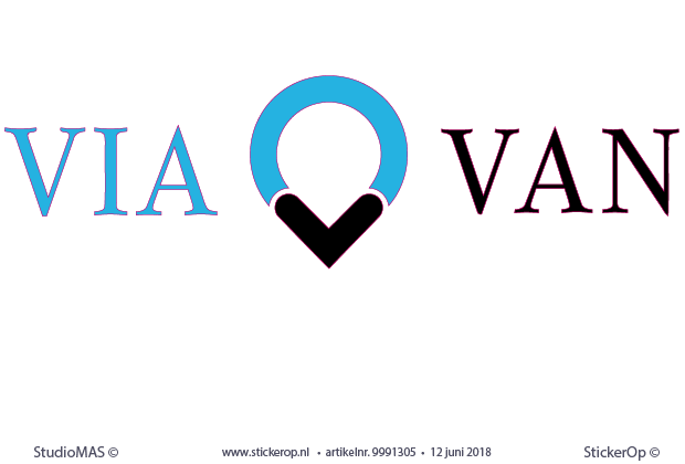 Zakelijke toepassing - logo ViaVan full colour muurstickers zakelijke toepassing - logo ViaVan