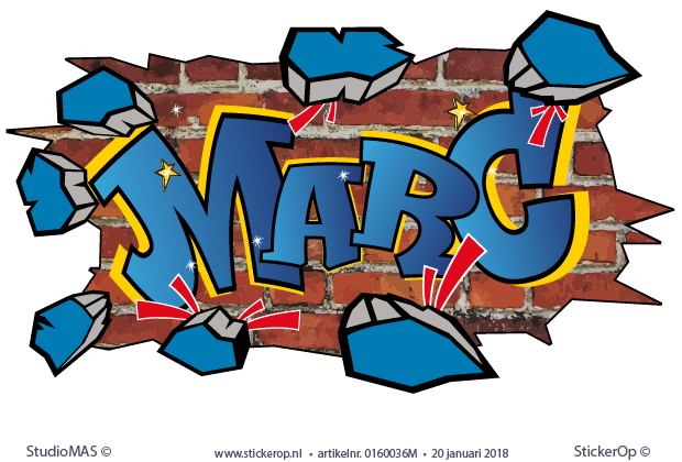 muursticker graffiti Marc