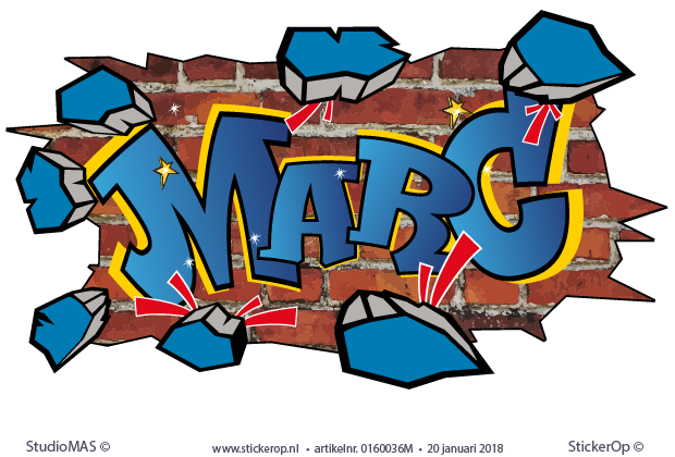 Muurstickers graffiti - Marc muursticker graffiti Marc