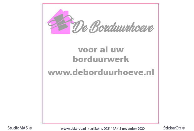 raamsticker zakelijk logo - De Borduurhoeve - klein