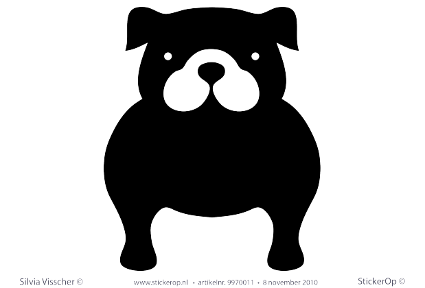 Muursticker thema muursticker kinderkamer Silvias buldog
