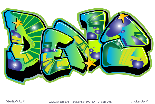 Muursticker graffiti - Denz muursticker graffiti type A Denz