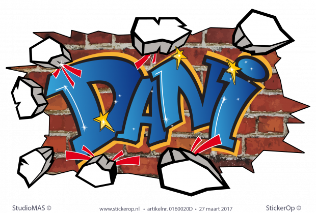 Muursticker graffiti type G - Dani muursticker graffiti Dani