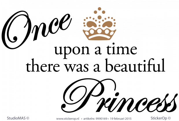 Muursticker van eigen tekst - Princess muursticker eigen tekst Princess