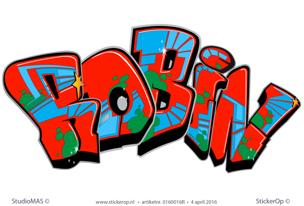 Muursticker graffiti type A - Robin muursticker graffiti type A Robin
