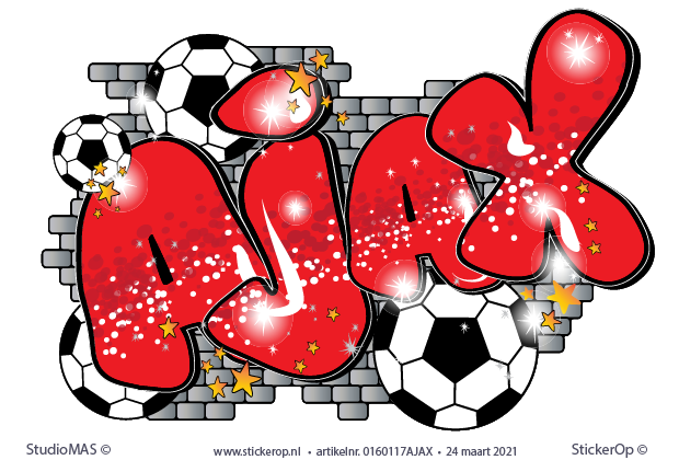 Muursticker graffiti Ajax