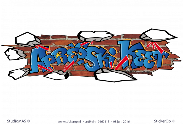Muursticker graffiti - Apres Ski Keet muursticker graffiti Apres Ski Keet baksteen