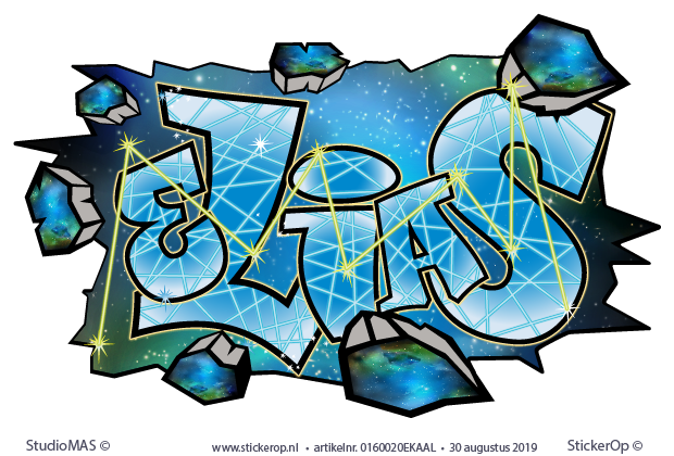 graffiti naamsticker Galaxy - Elias graffiti Galaxy - Elias
