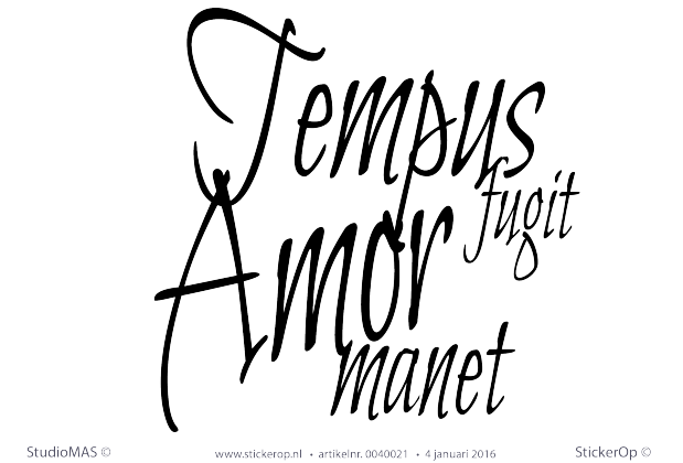 StickerOp Muursticker tekst liefde Tempus fugit Amor