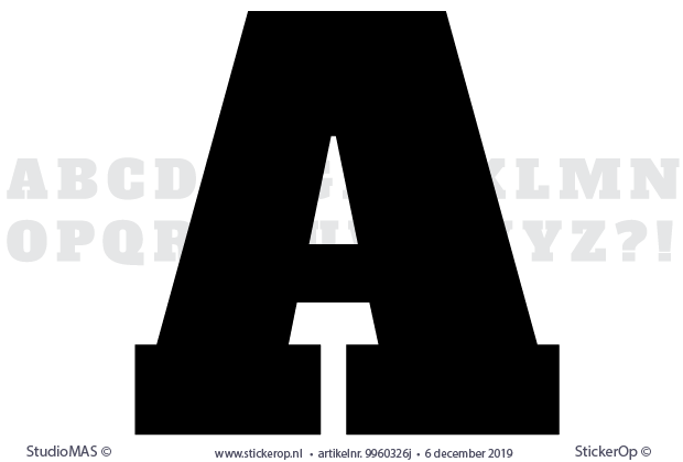 Muurstickers losse letters - lettertype Alfa Slab One - hoofdletter A losse letters - lettertype alfa slab one - Hoofdletter A