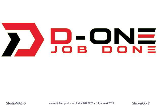 Muur-, deurstickers van zakelijk logo - D-One eigen logo - D-One