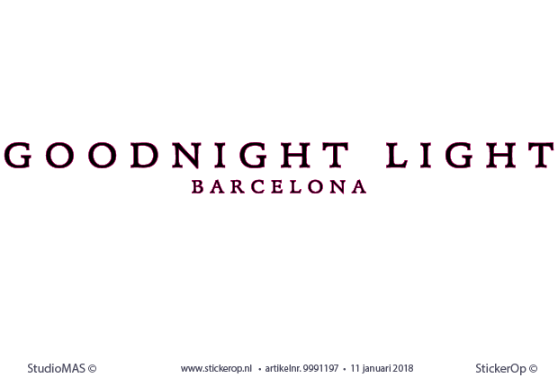 Muurstickers zakelijke toepassing - Logo Goodnight Light Barcelona zakelijke toepassing - logo Goodnight Light Barcelona