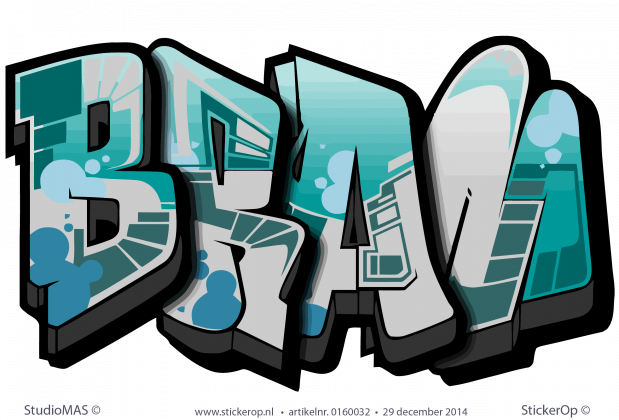Muursticker graffiti Bram muursticker graffiti Bram